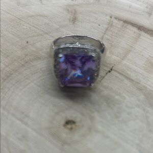 Elegant Purple Silver Ring